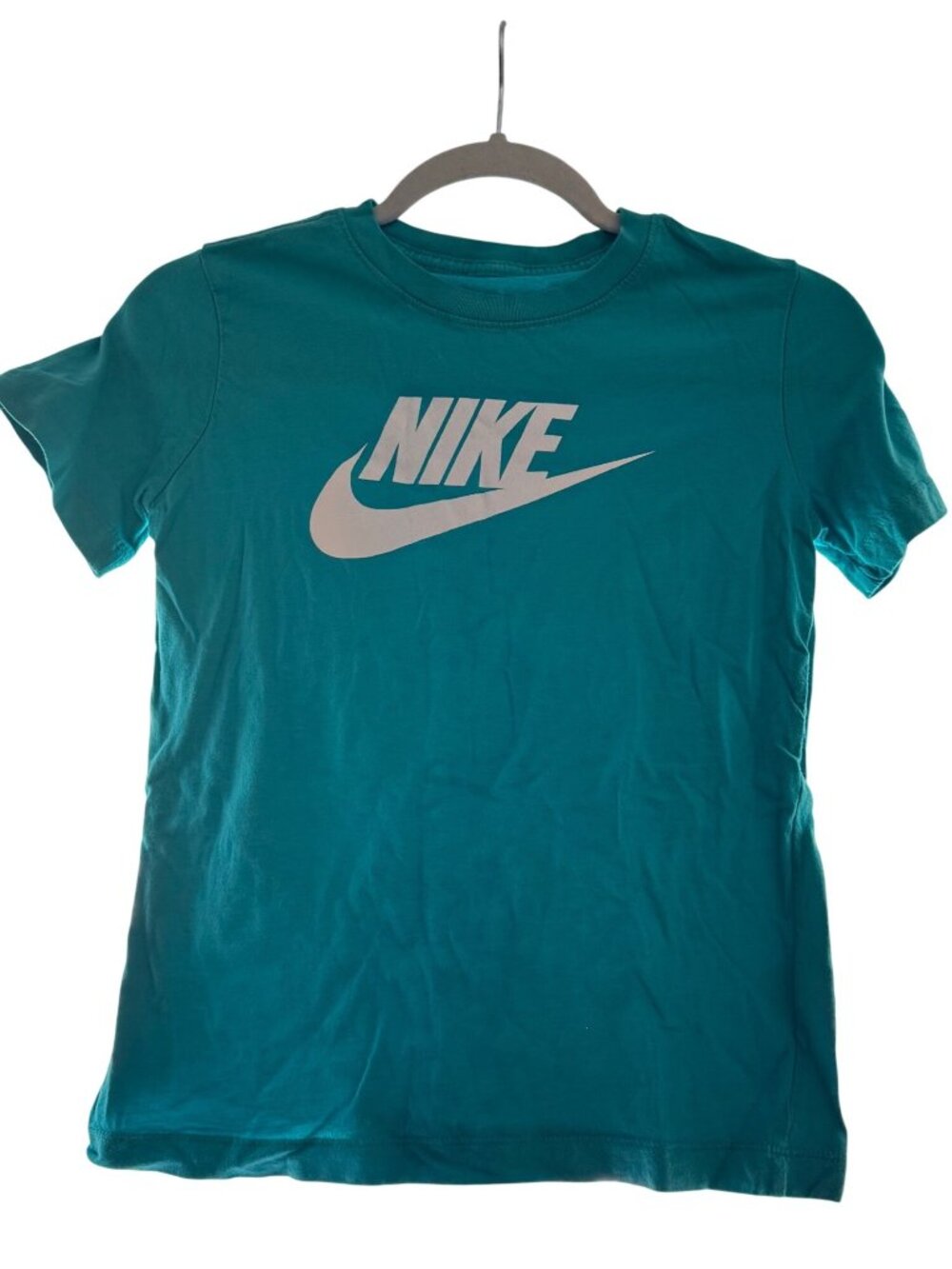 Nike Boys Logo T-Shirt Medium | Blue Short Sleeve Athletic Tee | Classic Everyda